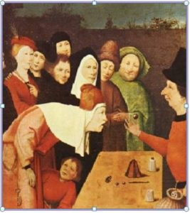 Hyeronimus Bosch (El Bosco). El Prestidigitador (1502)