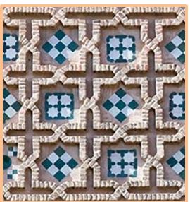 Lacerías de estrellas octogonales en la fachada de iglesia del Salvador de Teruel
