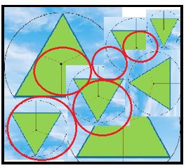 CINCO PROBLEMAS DE TRIÁNGULOS EQUILÁTEROS Y CÍRCULOS INSCRITOS